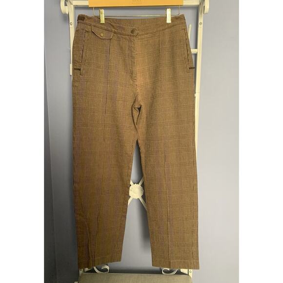 Lauren Ralph Lauren Dressy Plaided Woman’s Pants 12 Old Money Quiet Luxury Cotto - Picture 1 of 4